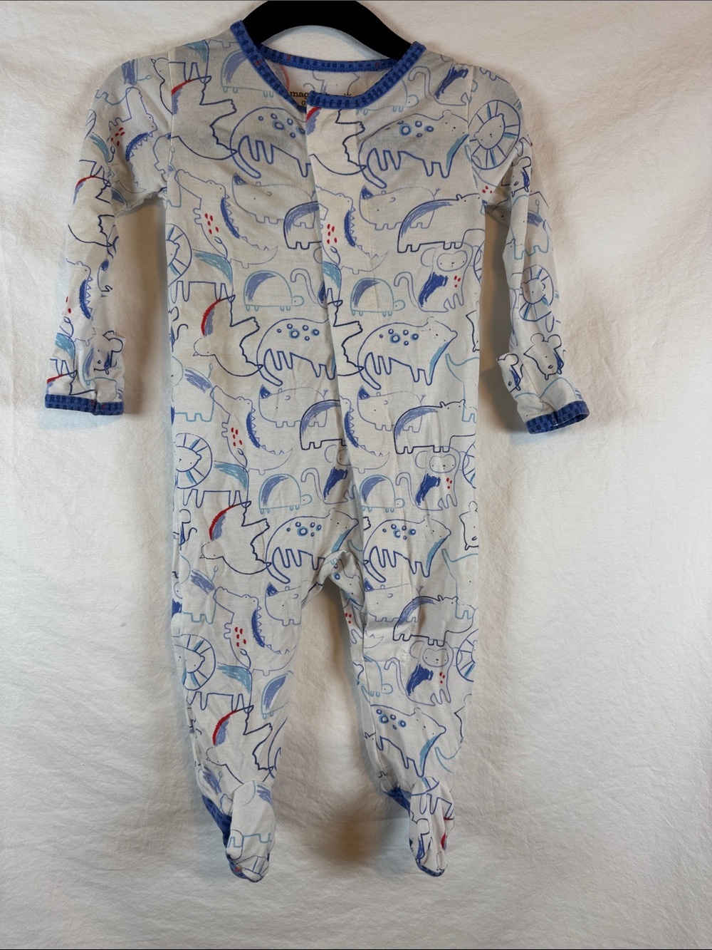 Magnetic Me Footie Pajamas 0-3 Months Animal Print